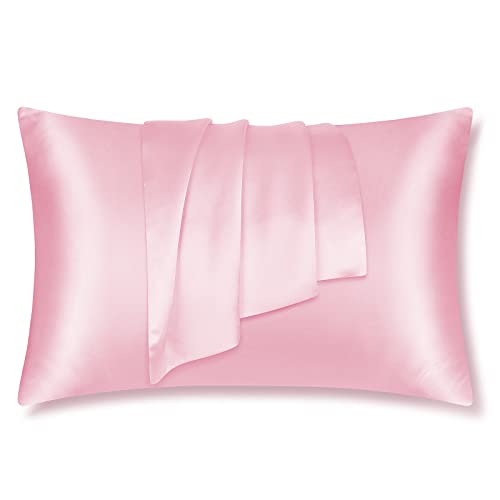 LULUSILK Pink Silk Pillowcase for Hair and Skin, Mulberry...
