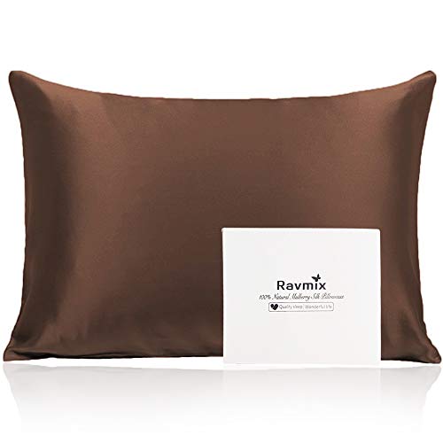 Ravmix 100% Silk Pillowcase for Hair and Skin with Hidden Zipper, Both Sides 21Momme Mulberry Silk, 1PCS, King...