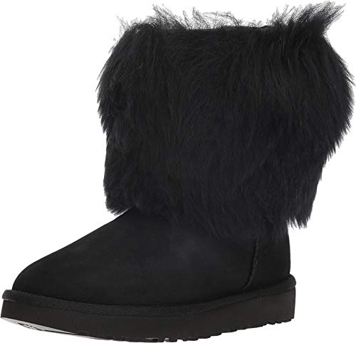 ugg short sheepskin cuff boot black