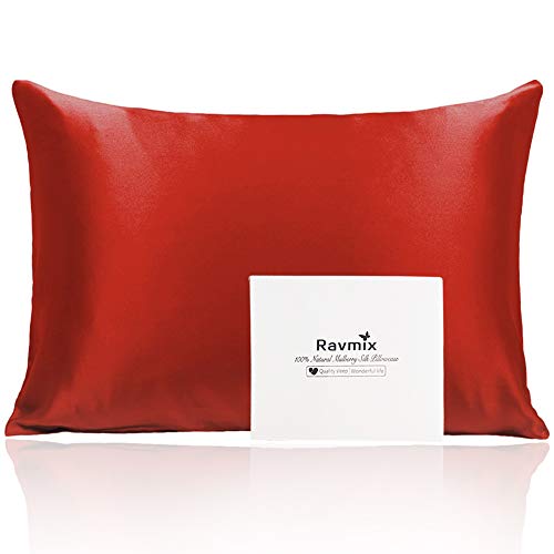 Ravmix 100% Silk Pillowcase for Hair and Skin with Hidden Zipper, Both Sides 21Momme Mulberry Silk, 1PCS,...