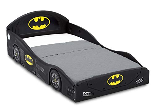 DC Comics Batman Batmobile Car Sleep and Play Toddler Bed with Attached Guardrails by Delta Children