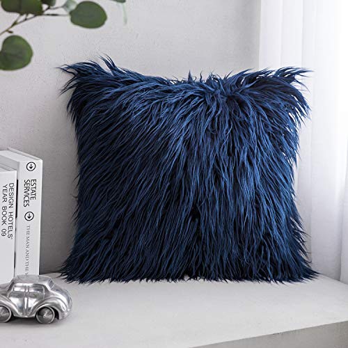 Phantoscope Faux Fur Pillow Cover Decorative Fluffy Throw...
