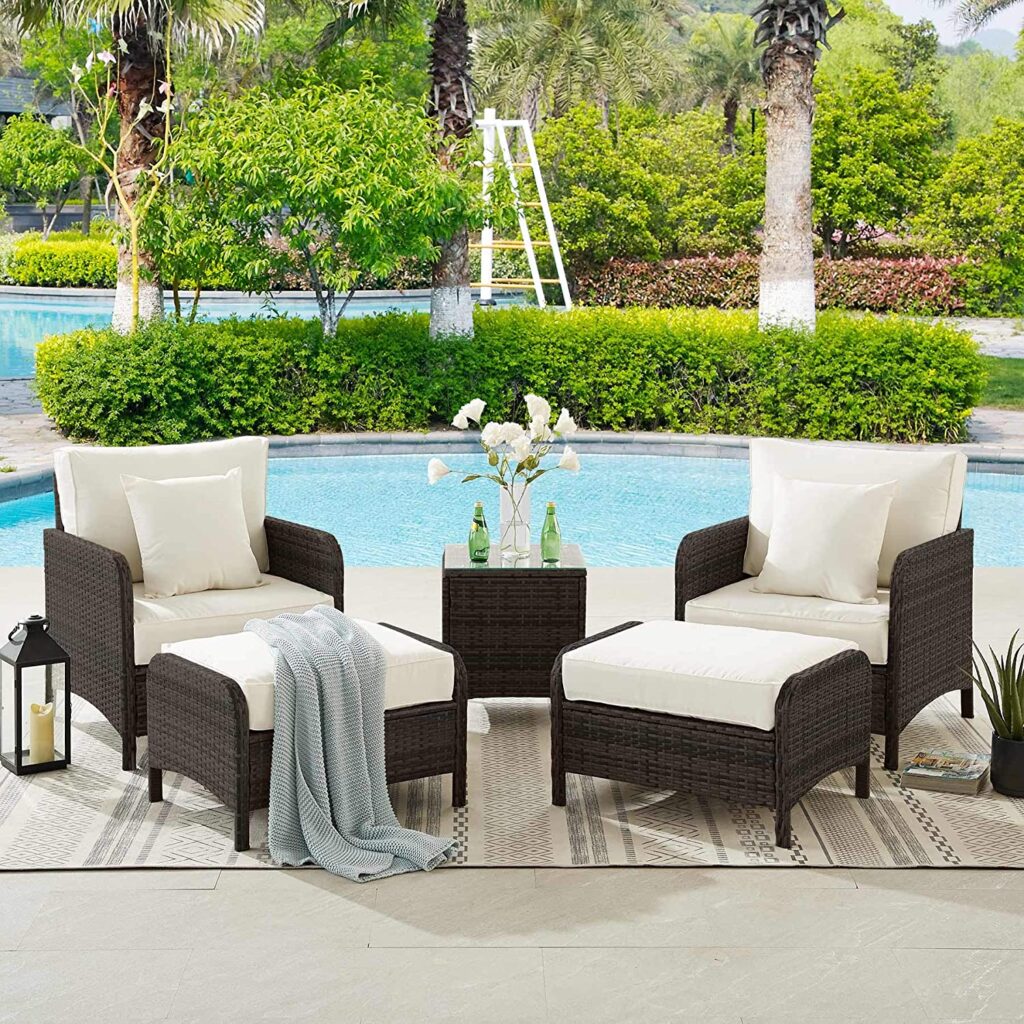 Transform Your Space with These Outdoor Patio Chairs with Ottoman