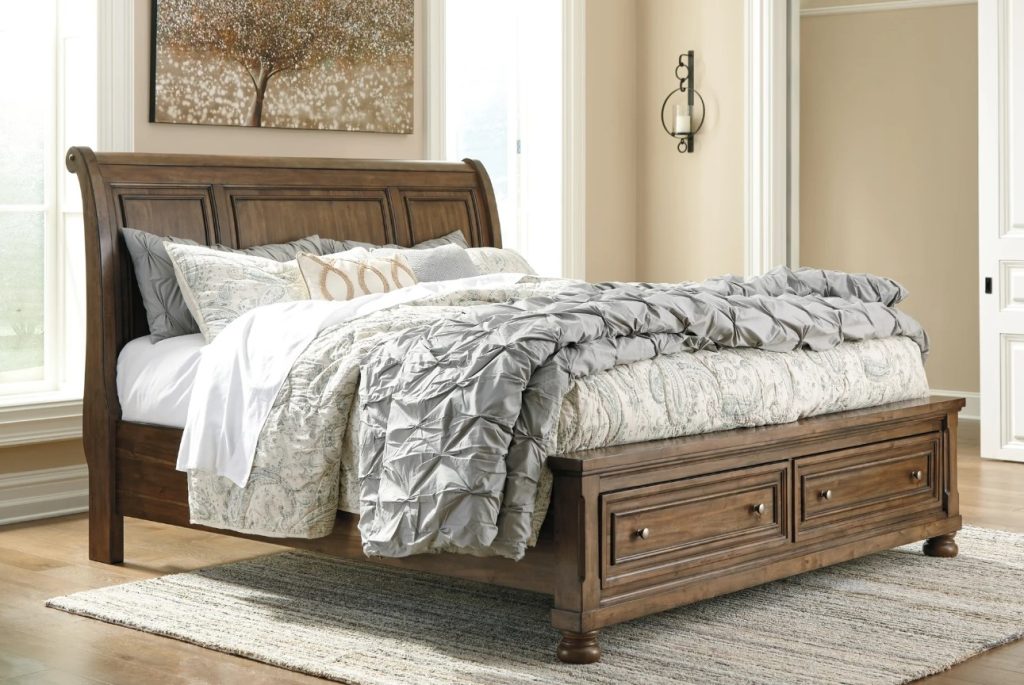 storage sleigh bed