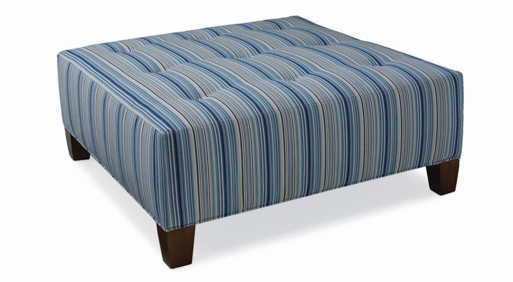 Square reupholstered ottoman