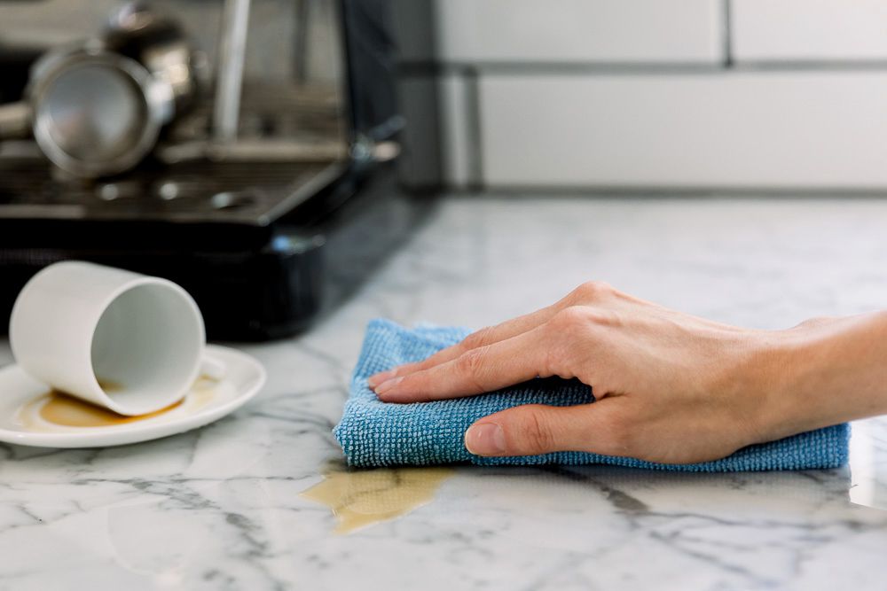 Stain removal for kitchen countertop