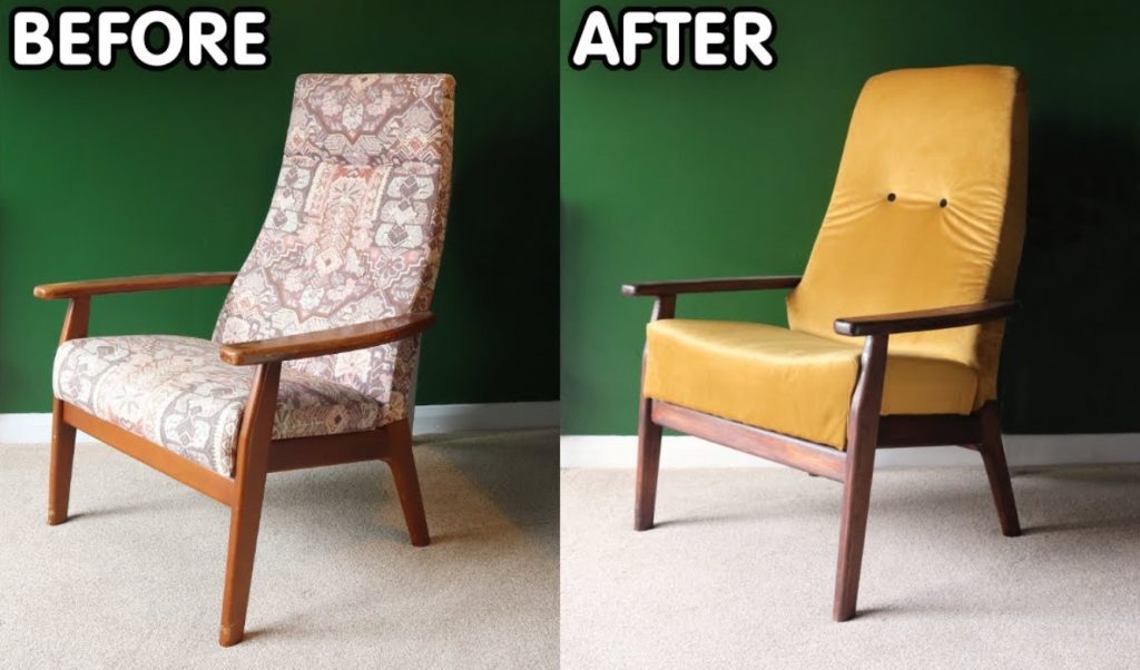 Reupholstered a chair with leather